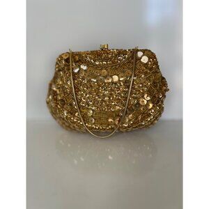 Vintage Gold Sequin Safco Bag Handmade Hong Kong With Chain Strap